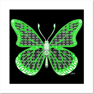 mandala butterfly mariposa ecopop in totonac patterns Posters and Art